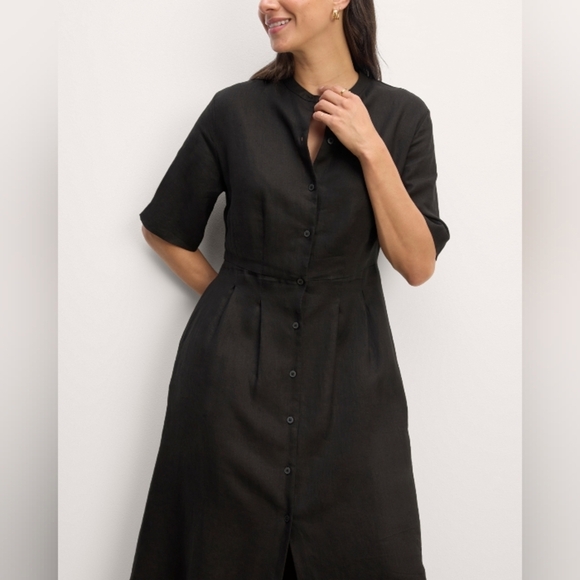 Everlane The Frolic Button Front Linen Dress Black / Size 2 - Picture 13 of 13